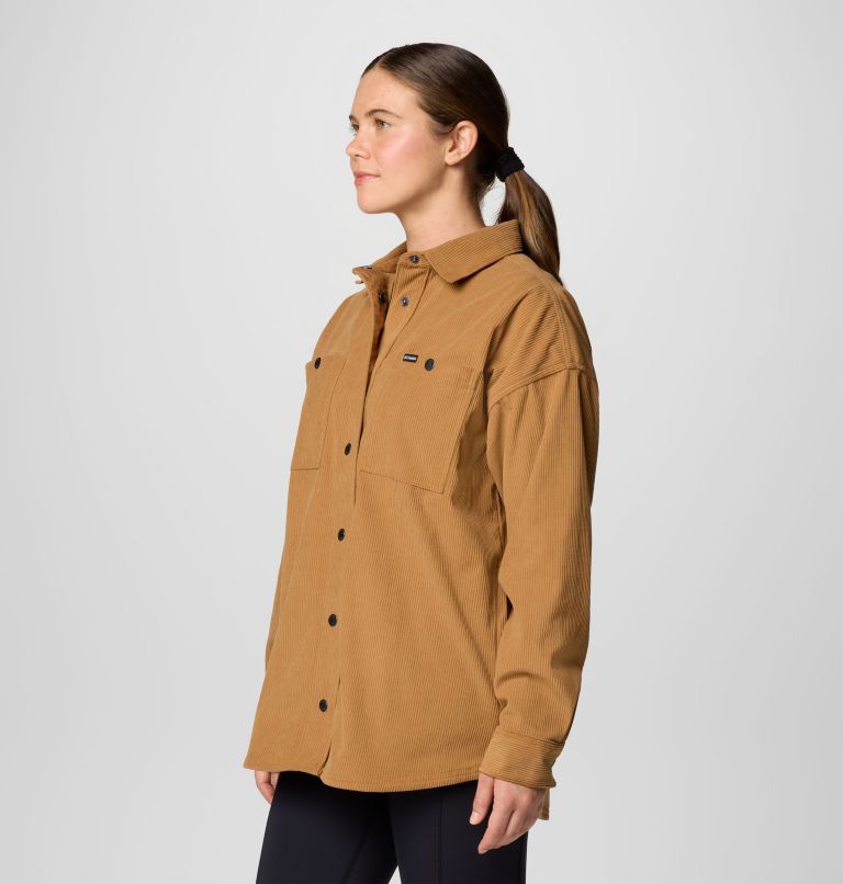 Women's Blue Point Creek Corduroy Shirt Jacket, Color: Camel Brown, image 4