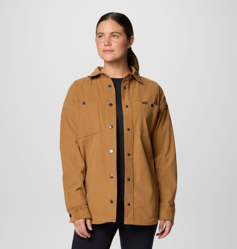 Women's Blue Point Creek Corduroy Shirt Jacket, Color: Camel Brown, image 1