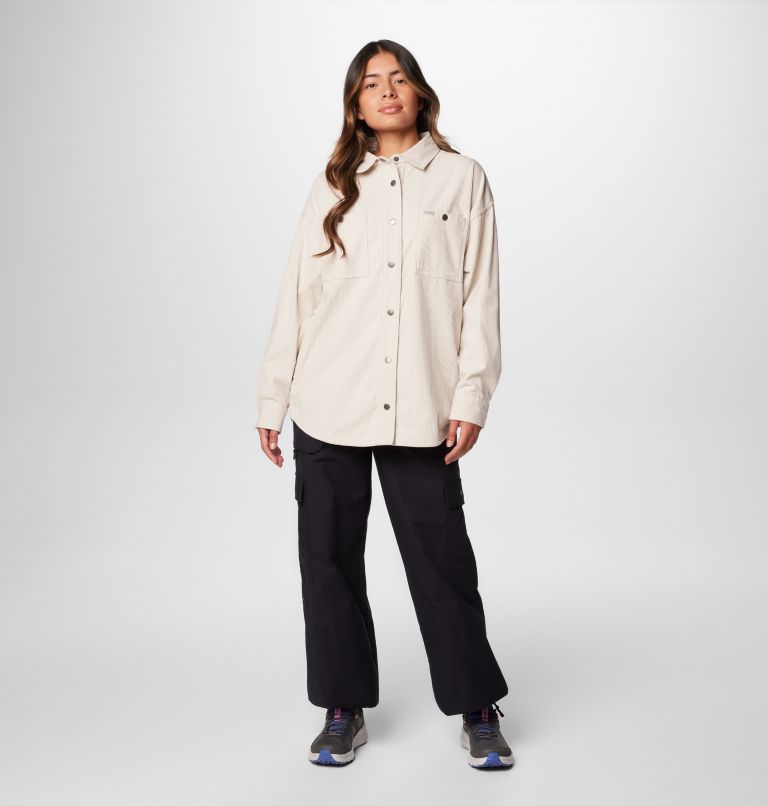 Women's Blue Point Creek Corduroy Shirt Jacket, Color: Dark Stone, image 3