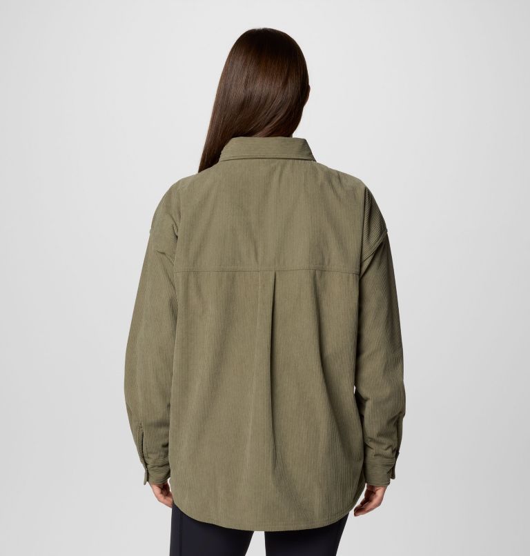 Women's Blue Point Creek Corduroy Shirt Jacket, Color: Stone Green, image 2