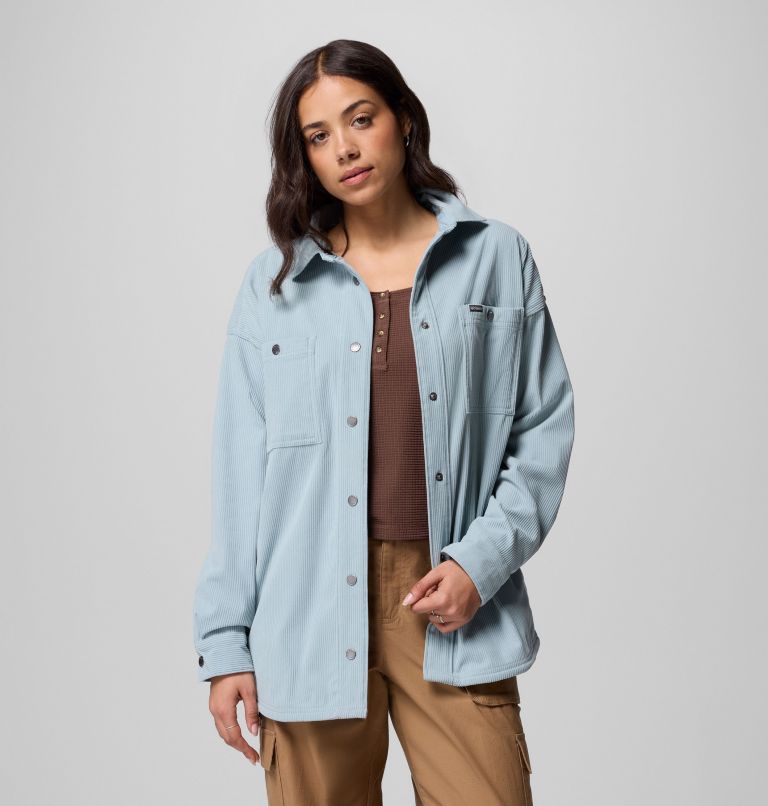 Women's Blue Point Creek Corduroy Shirt Jacket, Color: Crushed Blue, image 5