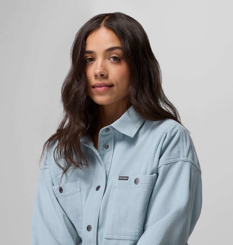 Women's Blue Point Creek Corduroy Shirt Jacket, Color: Crushed Blue, image 6