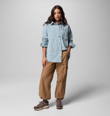 Women's Blue Point Creek Corduroy Shirt Jacket, Color: Crushed Blue, image 2