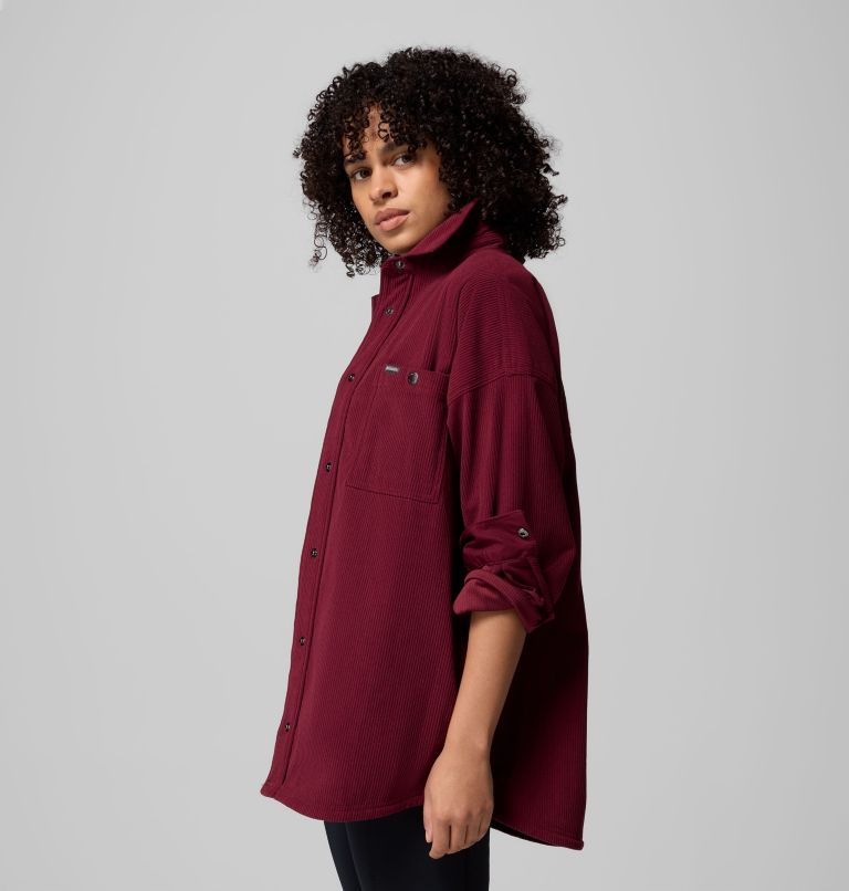 Women's Blue Point Creek Corduroy Shirt Jacket, Color: Rich Wine, image 4