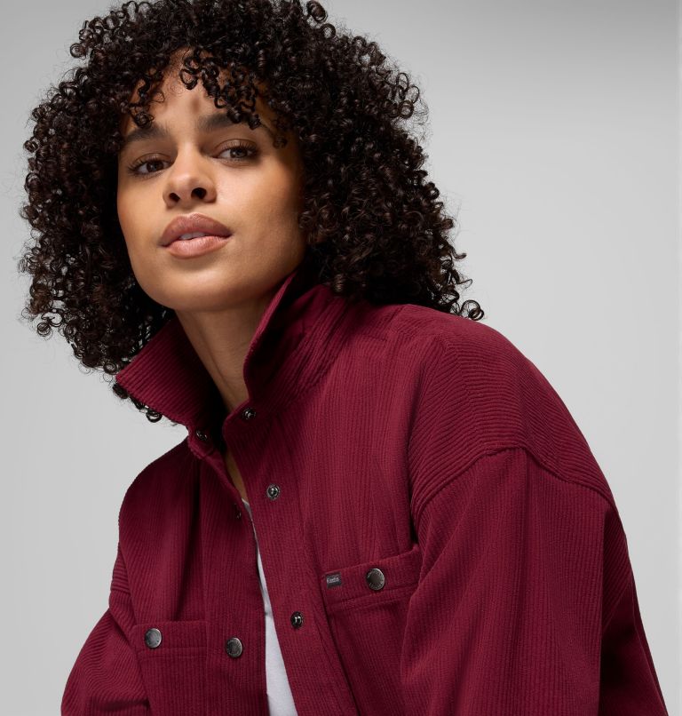 Women's Blue Point Creek Corduroy Shirt Jacket, Color: Rich Wine, image 6