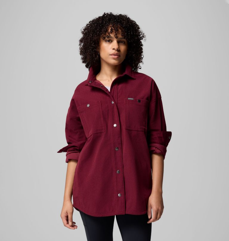 Women's Blue Point Creek Corduroy Shirt Jacket, Color: Rich Wine, image 1