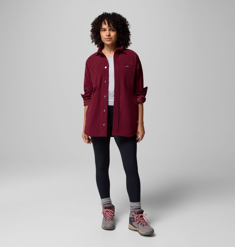 Women's Blue Point Creek Corduroy Shirt Jacket, Color: Rich Wine, image 2