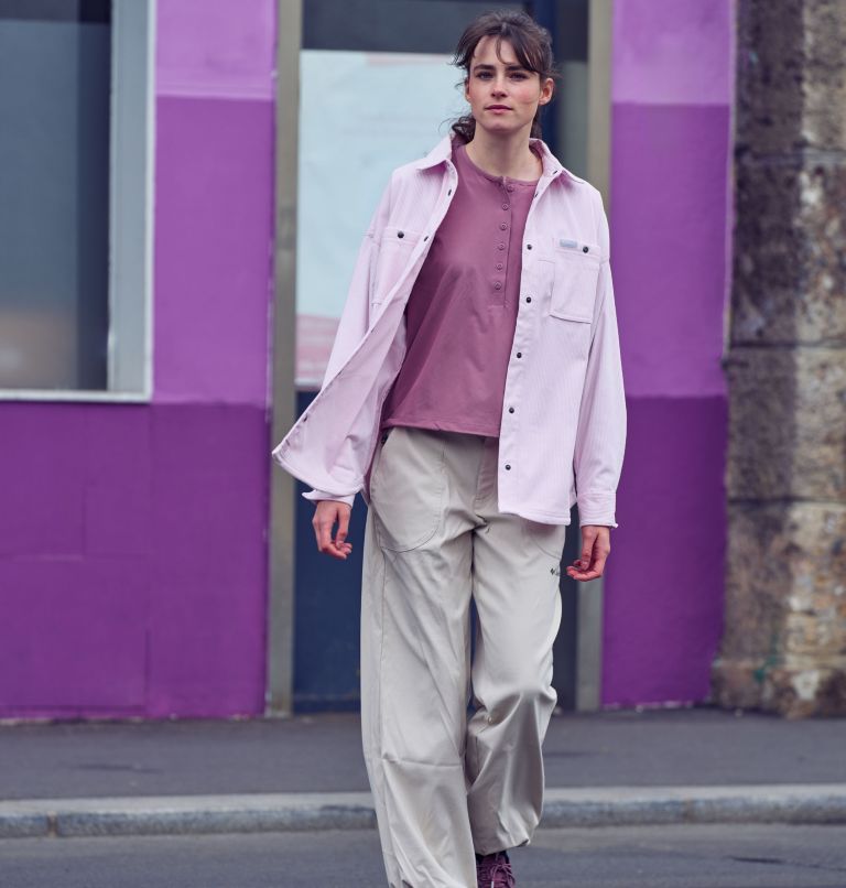 Women's Blue Point Creek Corduroy Shirt Jacket, Color: Pink Dawn, image 9