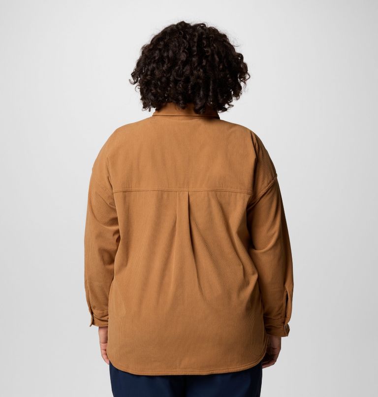 Women's Blue Point Creek Corduroy Shirt Jacket - Plus, Color: Camel Brown, image 2