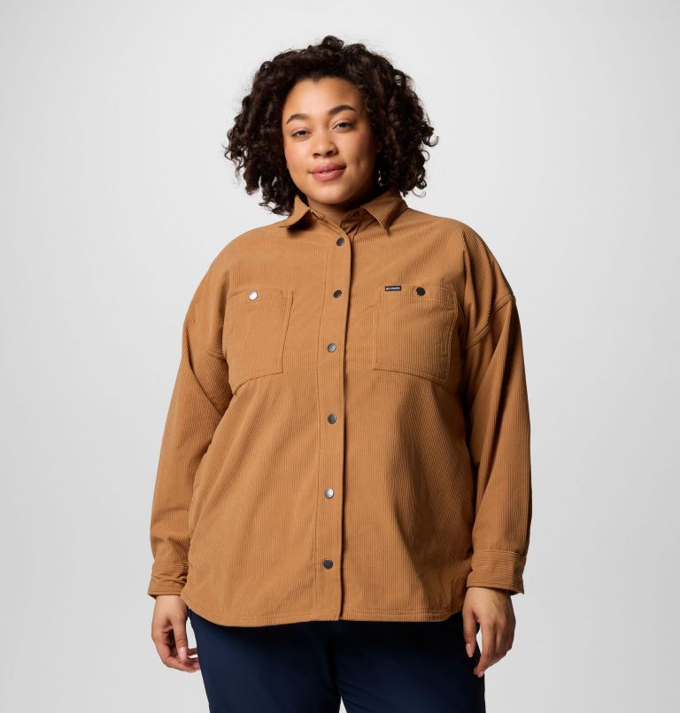 Women's Blue Point Creek Corduroy Shirt Jacket - Plus, Color: Camel Brown, image 1