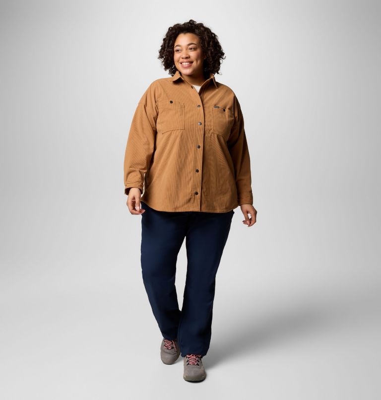 Women's Blue Point Creek Corduroy Shirt Jacket - Plus, Color: Camel Brown, image 6