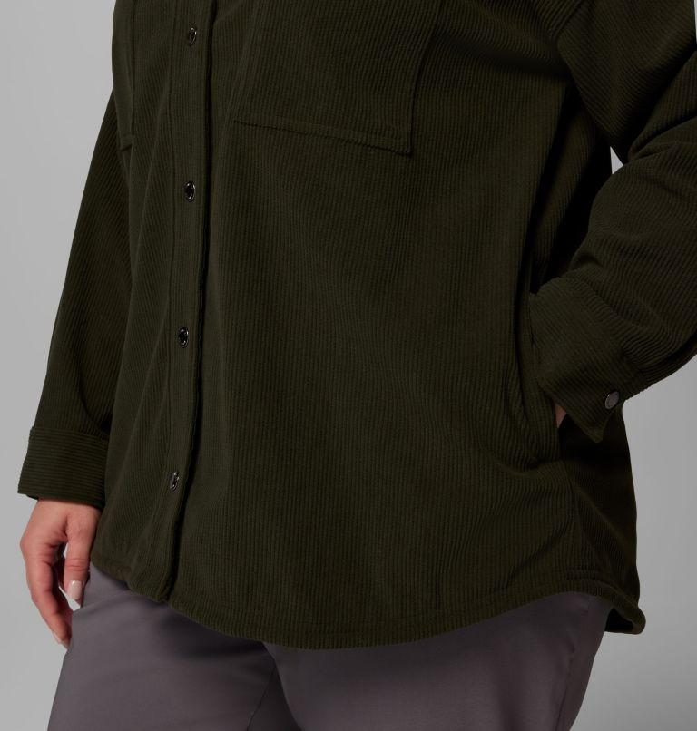 Women's Blue Point Creek Corduroy Shirt Jacket - Plus, Color: Greenscape, image 7