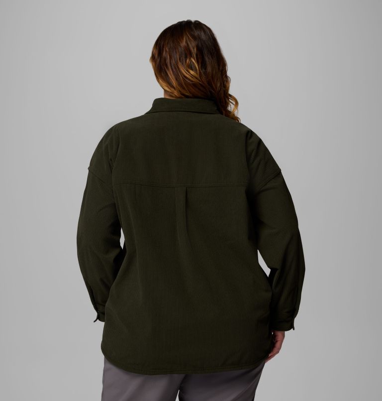 Women's Blue Point Creek Corduroy Shirt Jacket - Plus, Color: Greenscape, image 3