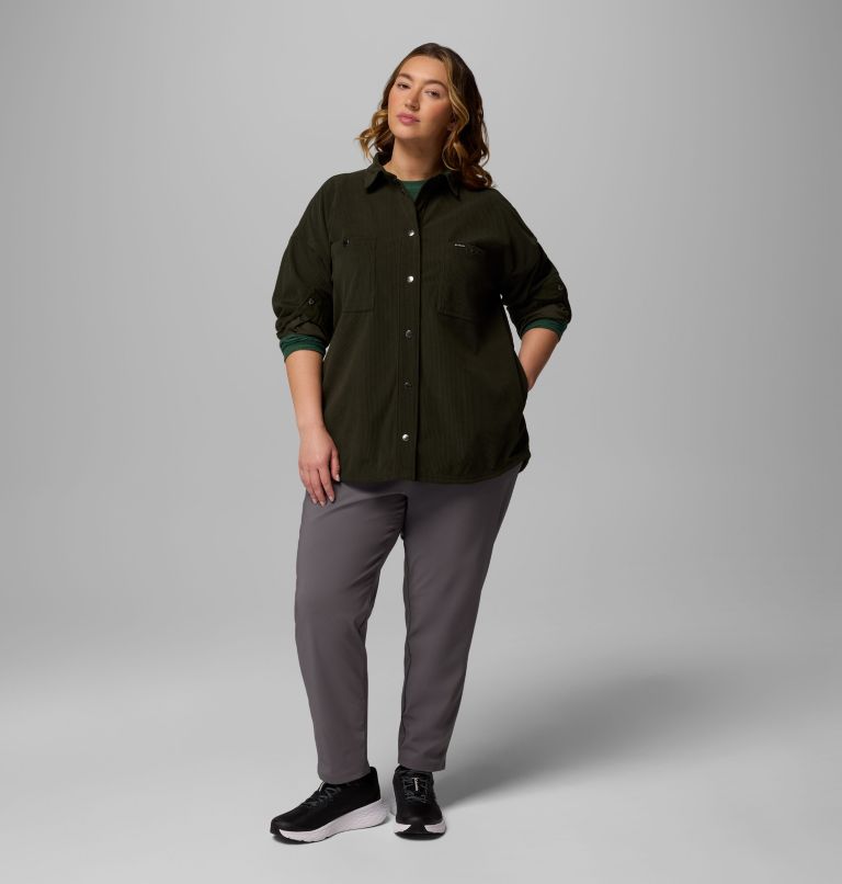 Women's Blue Point Creek Corduroy Shirt Jacket - Plus, Color: Greenscape, image 2