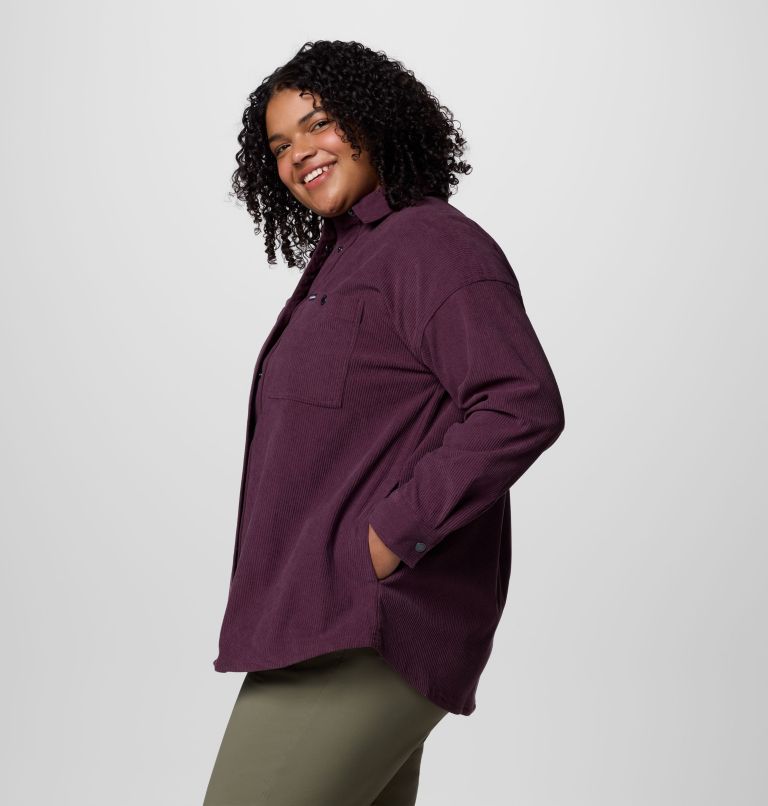 Manteau-chemise en velours côtelé Blue Point Creek pour femmes – Grandes tailles, Color: Moonvista, image 3