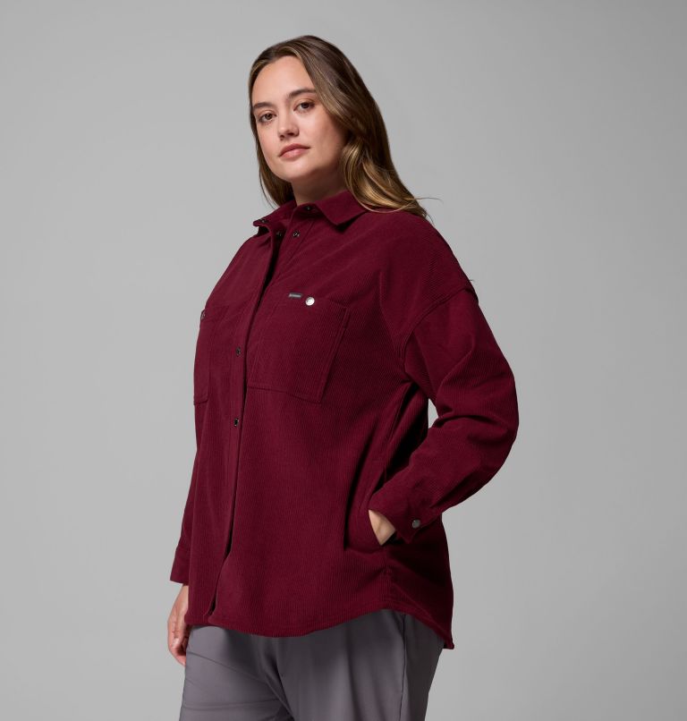 Women's Blue Point Creek Corduroy Shirt Jacket - Plus, Color: Rich Wine, image 4