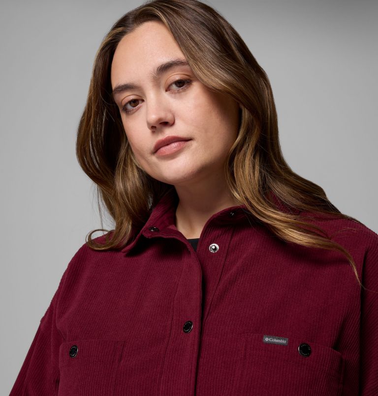 Women's Blue Point Creek Corduroy Shirt Jacket - Plus, Color: Rich Wine, image 6