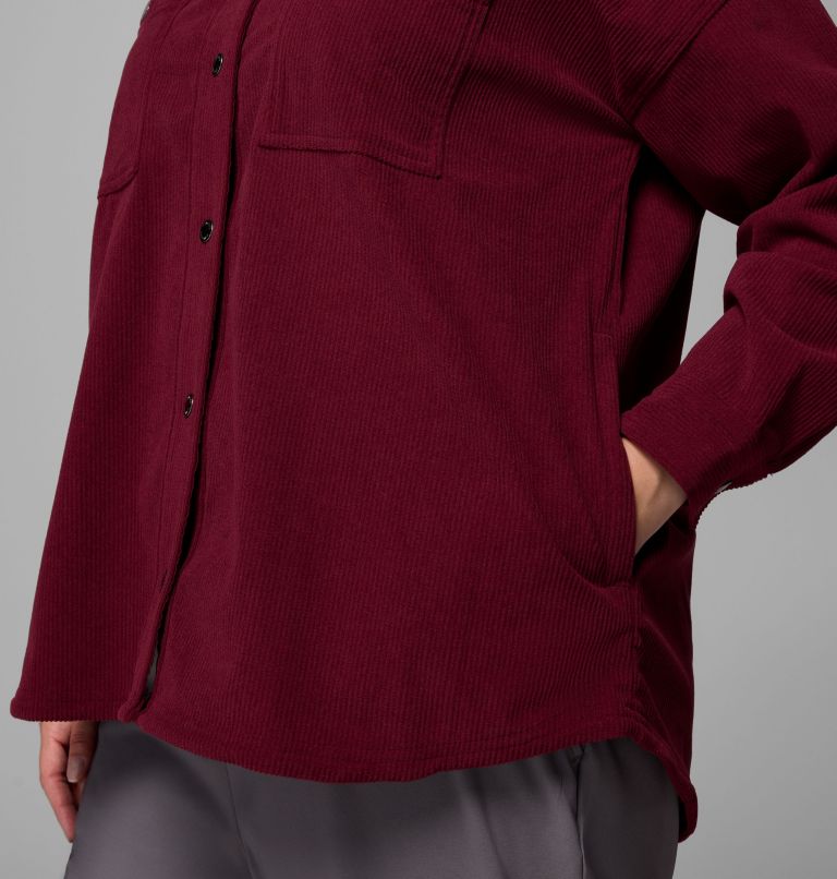 Women's Blue Point Creek Corduroy Shirt Jacket - Plus, Color: Rich Wine, image 7