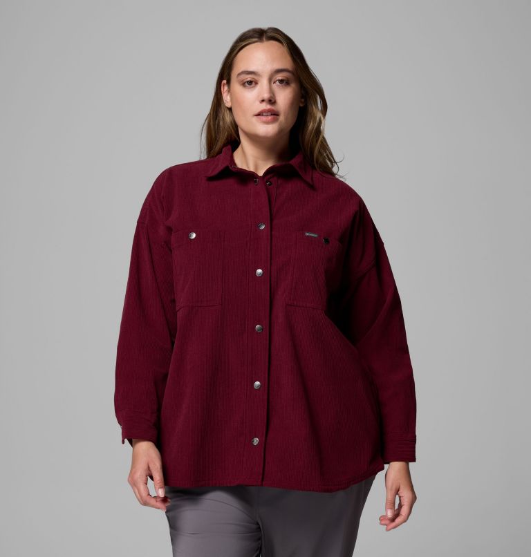 Women's Blue Point Creek Corduroy Shirt Jacket - Plus, Color: Rich Wine, image 1