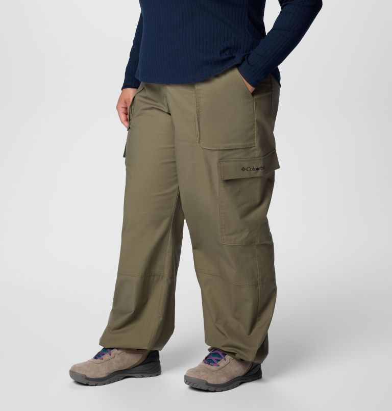 Women's Brea Falls Cotton Ripstop Pants - Plus Size, Color: Stone Green, image 4