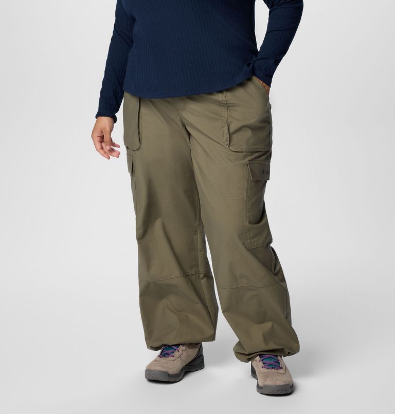 Women's Brea Falls Cotton Ripstop Pants - Plus Size, Color: Stone Green, image 1