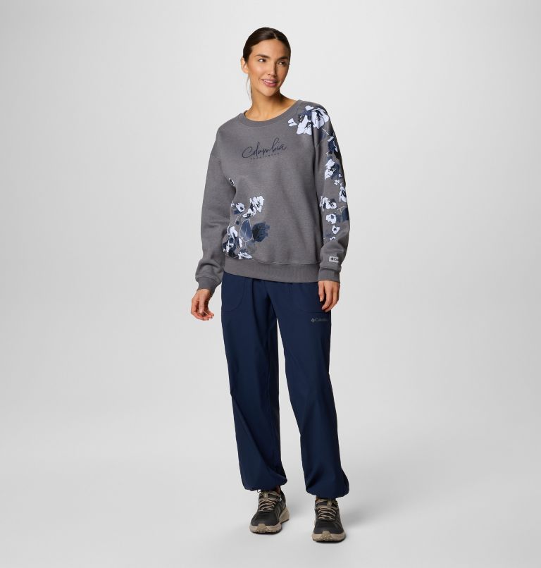 Women's Meridian Creek Crew Shirt, Color: Columbia Grey Heather, Floral Fancy, image 3
