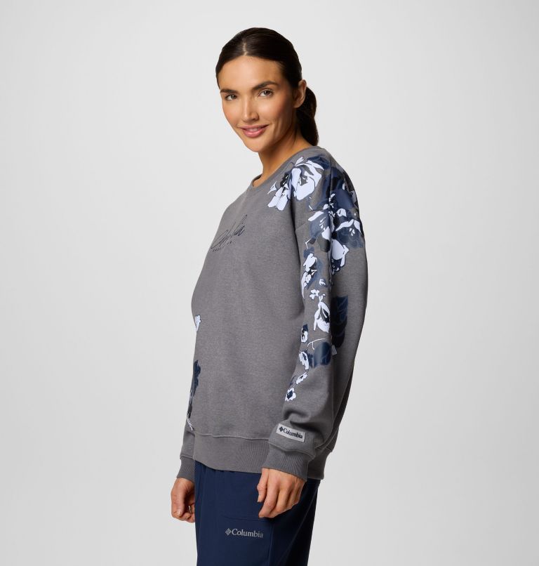 Women's Meridian Creek Crew Shirt, Color: Columbia Grey Heather, Floral Fancy, image 4