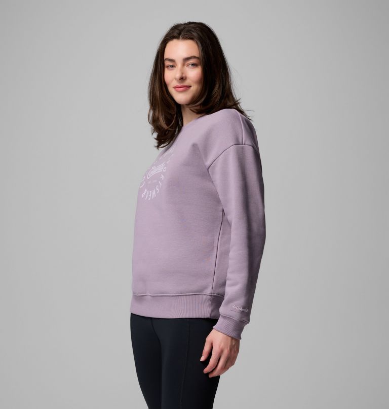 Women's Meridian Creek Crew Shirt, Color: Shale Purple, Columbia All Around, image 3