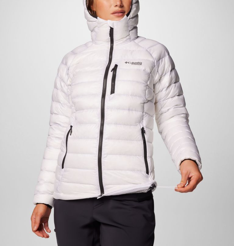Women's Arctic Crest Down Hooded Jacket, Color: White, image 6