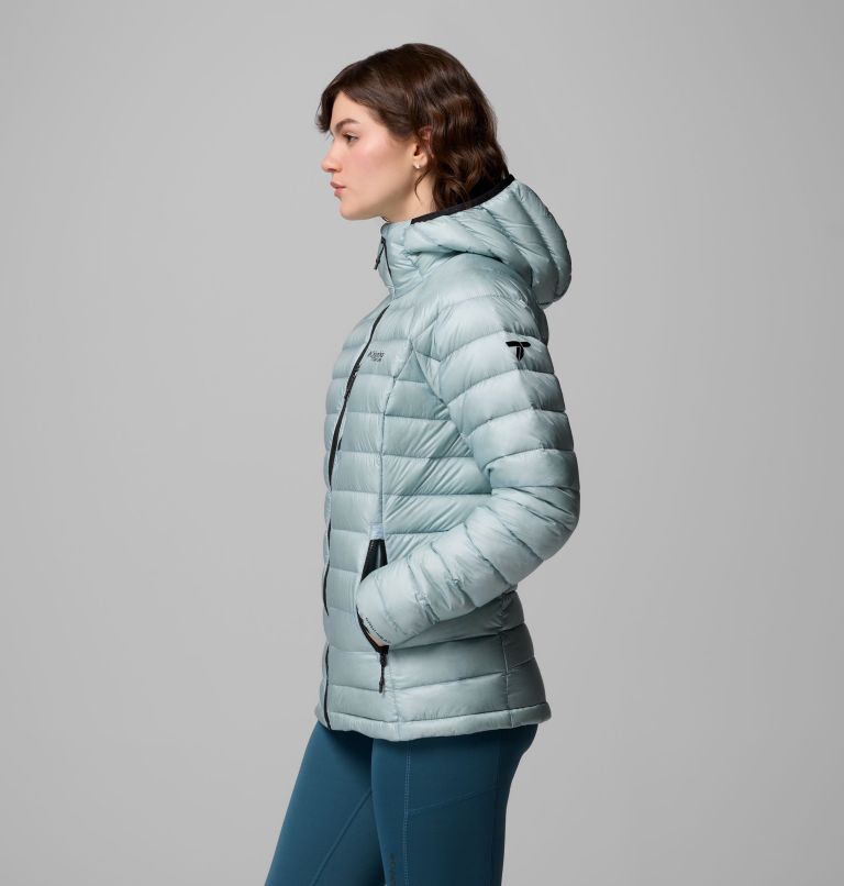 Women's Arctic Crest Down Hooded Jacket, Color: Crushed Blue, image 4