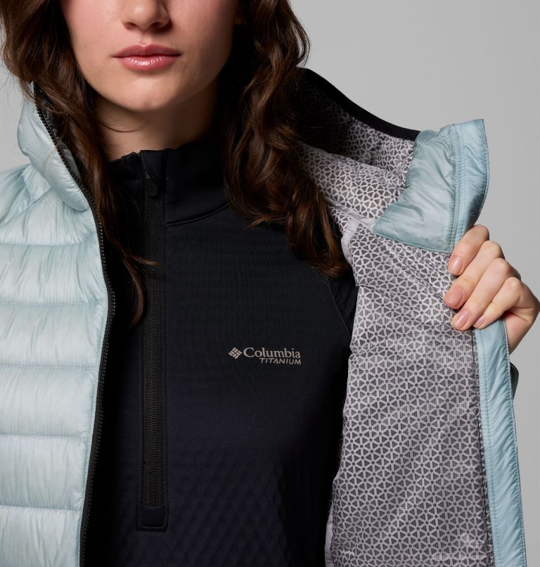 Women's Arctic Crest Down Hooded Jacket, Color: Crushed Blue, image 6