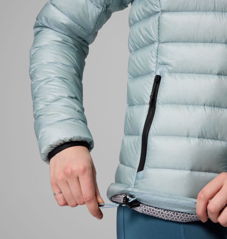 Women's Arctic Crest Down Hooded Jacket, Color: Crushed Blue, image 8