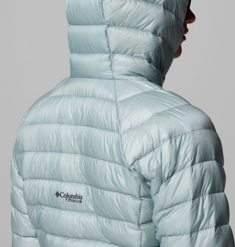 Women's Arctic Crest Down Hooded Jacket, Color: Crushed Blue, image 9