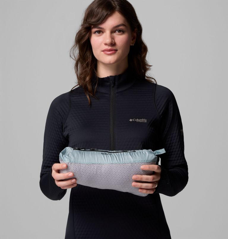 Women's Arctic Crest Down Hooded Jacket, Color: Crushed Blue, image 10