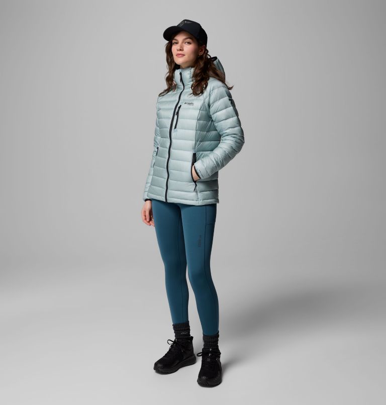 Women's Arctic Crest Down Hooded Jacket, Color: Crushed Blue, image 2
