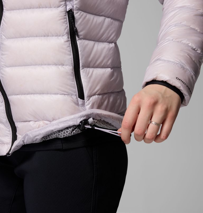 Women's Arctic Crest Down Hooded Jacket, Color: Lavender Pearl, image 8