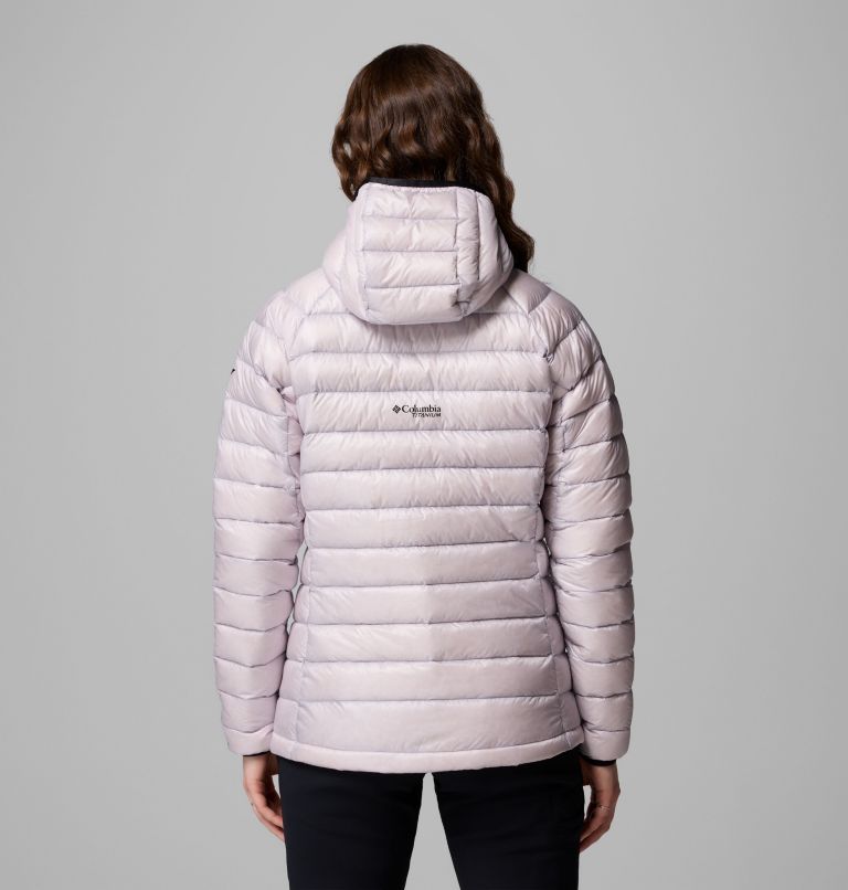 Women's Arctic Crest Down Hooded Jacket, Color: Lavender Pearl, image 3