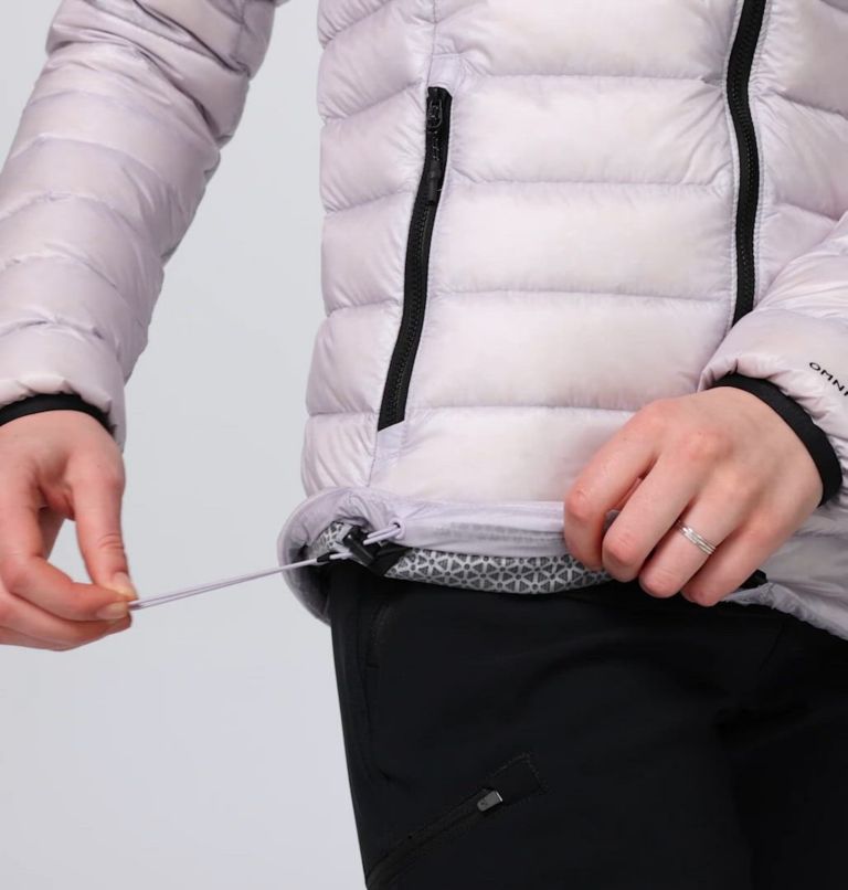 Women's Arctic Crest Down Hooded Jacket, Color: Lavender Pearl