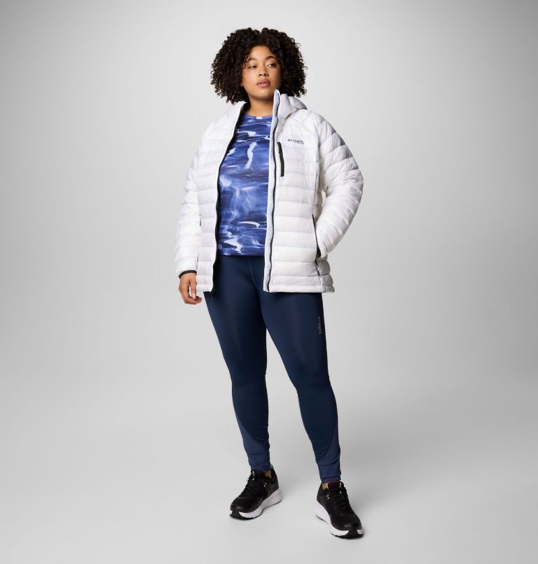 Women's Arctic Crest Down Hooded Jacket - Plus Size, Color: White, image 3