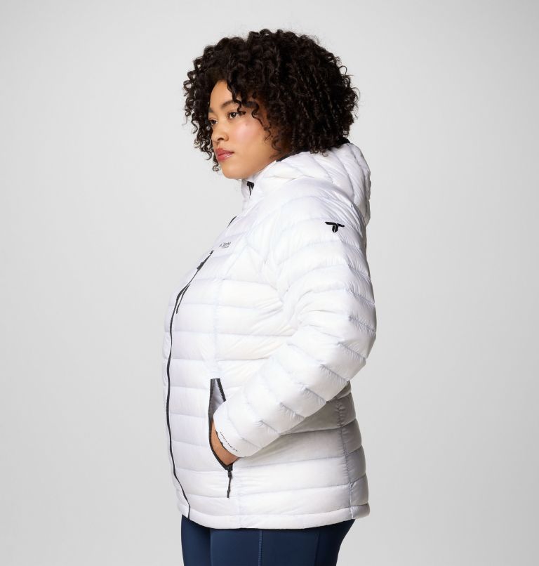 Women's Arctic Crest Down Hooded Jacket - Plus Size, Color: White, image 4
