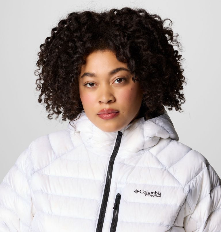 Women's Arctic Crest Down Hooded Jacket - Plus Size, Color: White, image 5