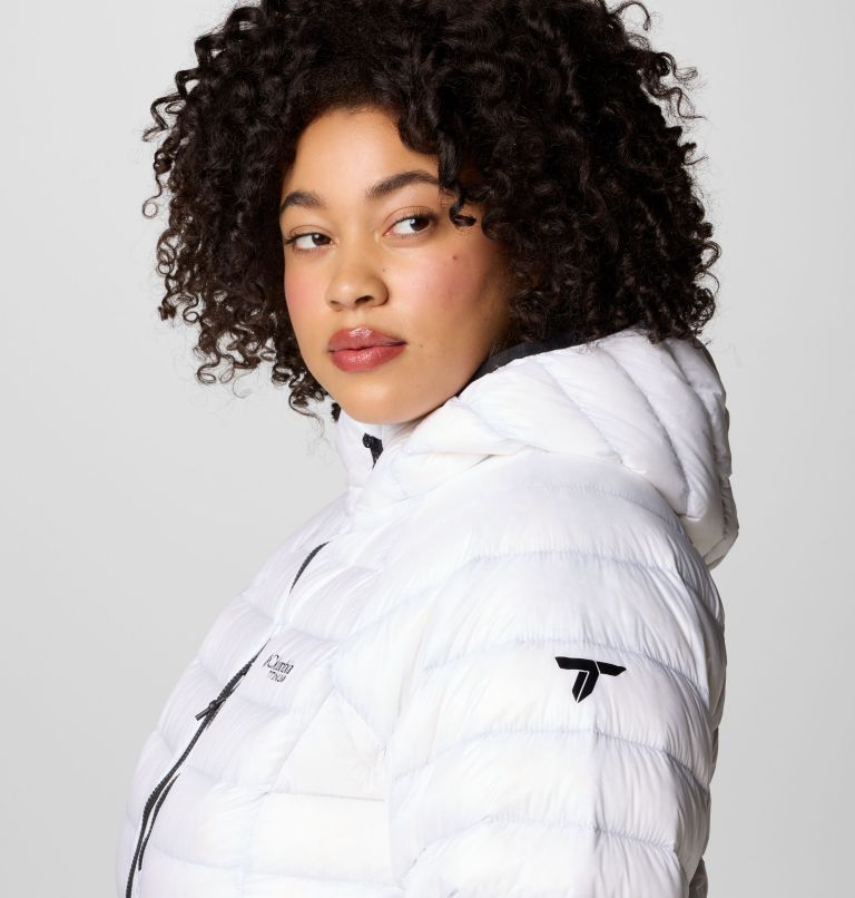 Women's Arctic Crest Down Hooded Jacket - Plus Size, Color: White, image 6