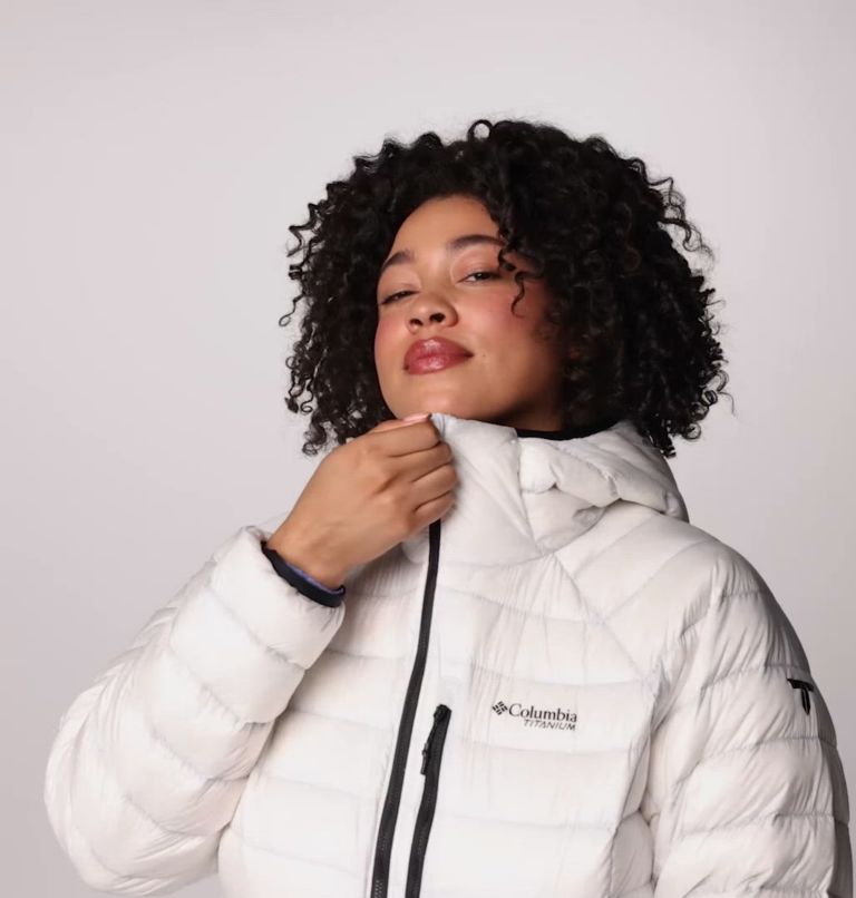 Women's Arctic Crest Down Hooded Jacket - Plus Size, Color: White