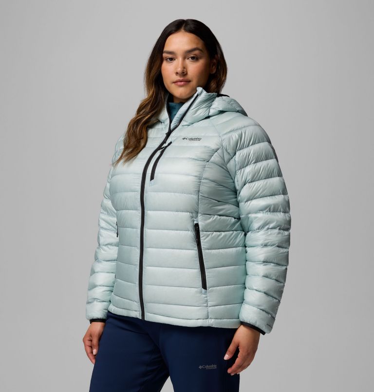 Manteau à capuchon en duvet Arctic Crest pour femmes – Grandes tailles, Color: Crushed Blue, image 4