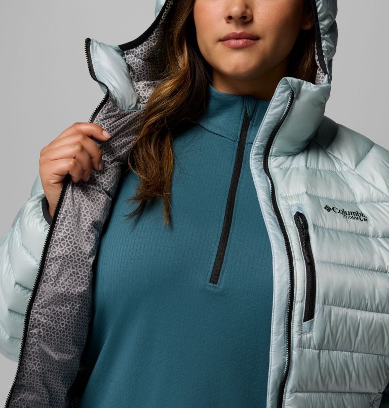 Manteau à capuchon en duvet Arctic Crest pour femmes – Grandes tailles, Color: Crushed Blue, image 6