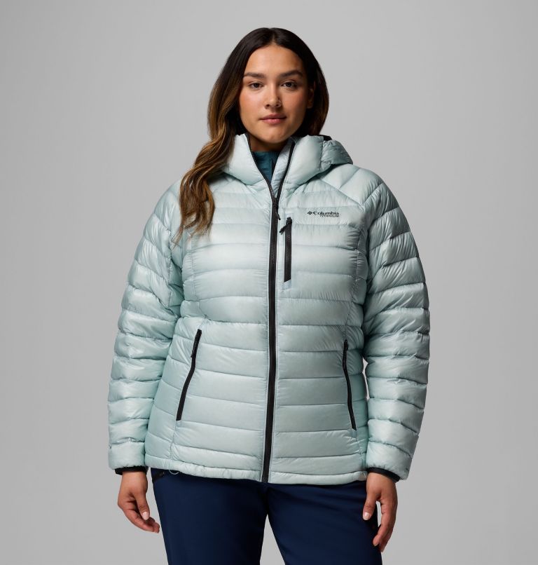 Manteau à capuchon en duvet Arctic Crest pour femmes – Grandes tailles, Color: Crushed Blue, image 1