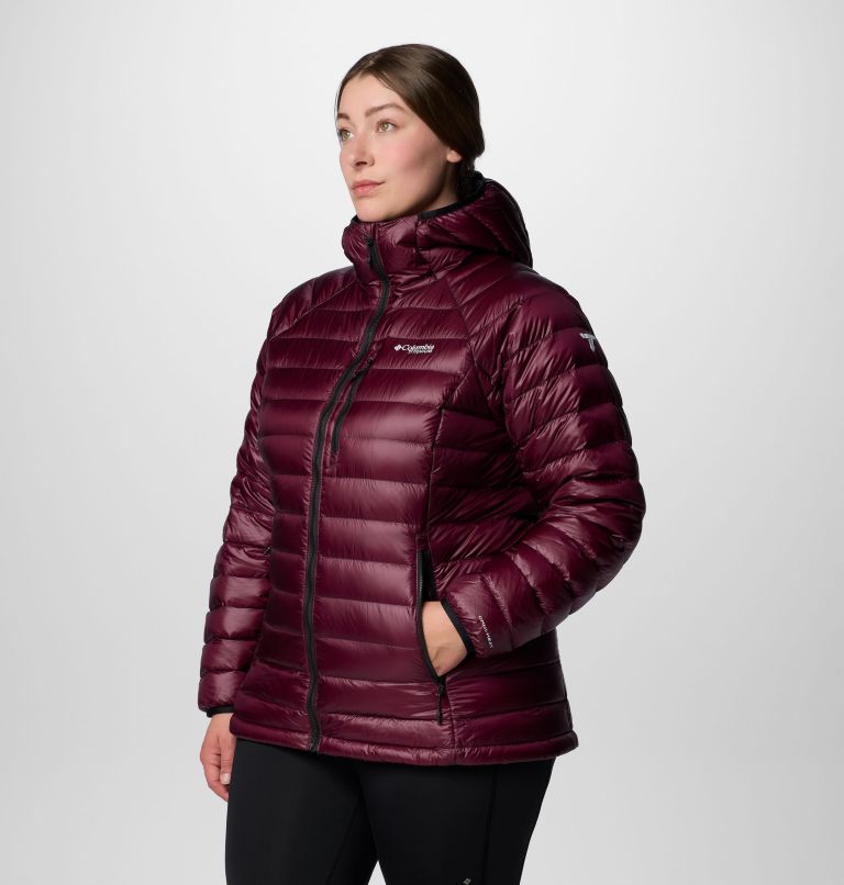 Women's Arctic Crest Down Hooded Jacket - Plus Size, Color: Moonvista, image 4