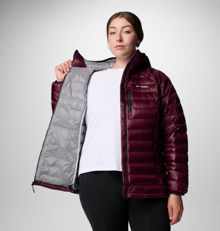 Women's Arctic Crest Down Hooded Jacket - Plus Size, Color: Moonvista, image 6
