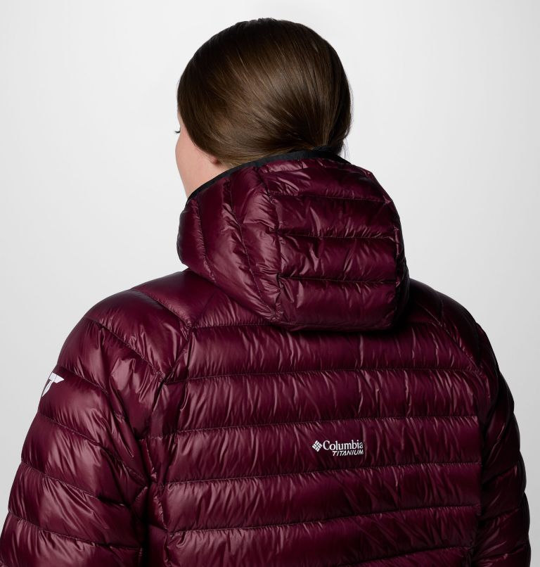 Women's Arctic Crest Down Hooded Jacket - Plus Size, Color: Moonvista, image 8