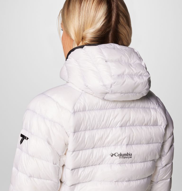 Women's Arctic Crest Down Hooded Jacket, Color: White, image 9
